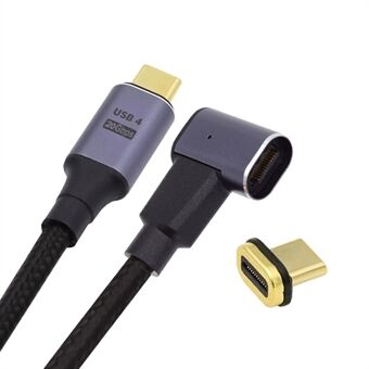 UC-034-RI USB-C Magnetic Connector USB4 Cable 20Gbps Left Right Angled 90-Degree 100W Charging 8K / 5K Video Cord
