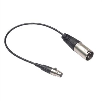 0.3m Mini XLR 3Pin Female to 3Pin Male Audio Adapter Cable Shielded Copper Microphone Connector Wire Cord - Black