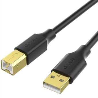 QGEEM QG-CVQ20 1m Gold Plated High-Speed Scanner Cord USB 2.0 A Male to B Male Printer Cable Compatible with Printer Scanner Fax Machine