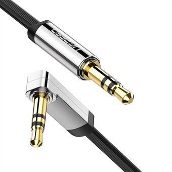 UGREEN 2m 10599 Right Angle 3.5mm to 3.5mm Audio Jack Male to Male Flat Cable AUX Cord for iPod Speaker Smartphone