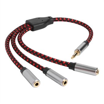 3.5mm Male Stereo Audio Splitter Cable 1 Male to 3 Female AUX Jack Headphone Microphone Adapter Cord for iPhone/Android