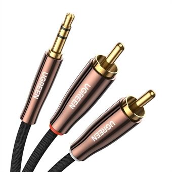 UGREEN 80848 3-Meter Hi-Fi Sound Quality 3.5mm to 2RCA Male Reversible Stereo Audio Adapter RCA Cord for Smartphones/Speakers/Hi-Fi Amplifier/HDTV/MP3 Players