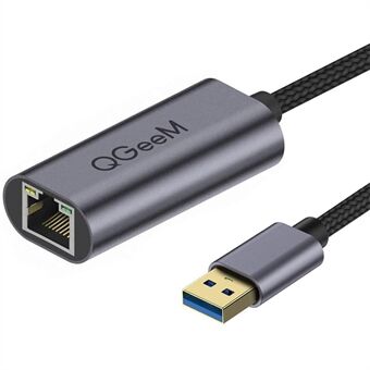QGEEM UA05-A USB 3.0 to Gigabit Ethernet Adapter USB to RJ45 LAN Wired Converter Compatible with Nintendo Switch Wii MacBook All USB Devices