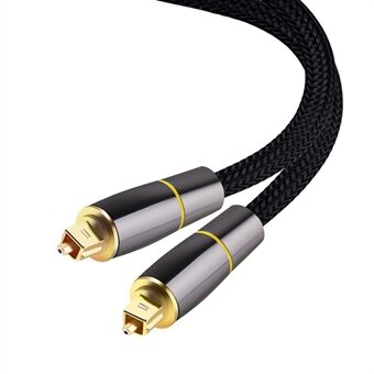 2m SPDIF 5.1 Sound Channel Optical Cable 24K Gold-Plated Optical Audio Line Digital Toslink Wire for Xbox, TV, Soundbar (Yellow Ring)