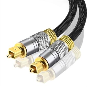 1.5m Toslink Digital Optical Audio SPDIF Cable 24K Gold-Plated Connector Nylon Braided Line (Thread Type)