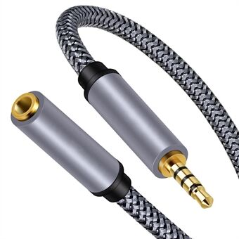 5m 3.5mm Aux Male to Female Audio Cable HiFi Stereo Braided Cord TRRS Audio Extension Cable for Microphone Speaker Headphone