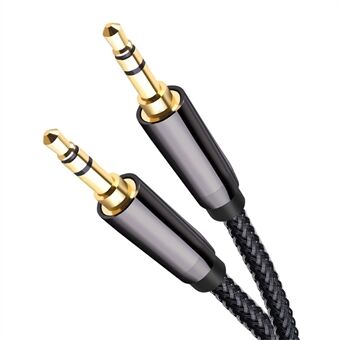 1m Nylon Braided Aux 3.5mm Male to Male Cable Audio Adapter Cord for Headphone, Car, Home Stereos, Speaker