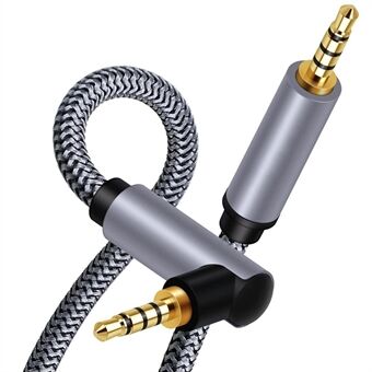 1m 3.5mm Male to Male Elbow Audio Cable HiFi Stereo Aux Cord Right Angle Braided TRRS Extension Cable
