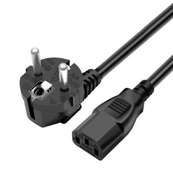 1m 3*0.75 SQMM EU Plug Power Cable for Monitor / Kettle 3 Square Pins Power Adapter (VDE Certified)