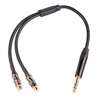 STC203TR26-03 0.3m 6.35mm Male to Dual RCA Female Splitter Cord Audio Cable