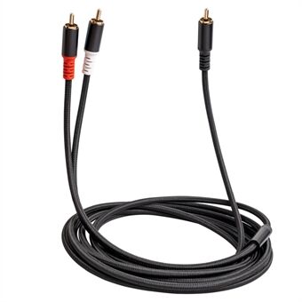 3704 5m RCA Male to Dual RCA Male Audio Cable Y-shape Audio Connection Cord for Mixer Amplifier TV