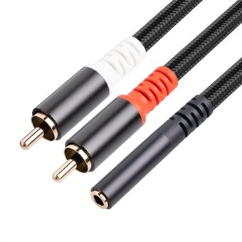 3706 30cm Audio Cable 3.5mm Female to 2 RCA Male Stereo Adapter AUX Cord for Mobile Phone MP3 Player Notebook