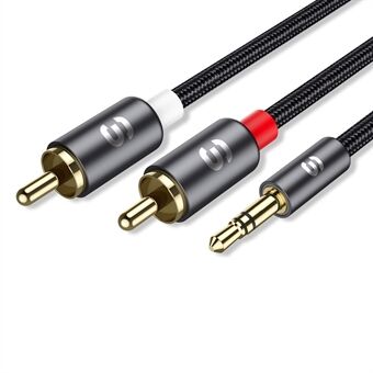 ESSAGER 0.5m 3.5mm Jack to 2RCA Male Splitter Aux Cable for TV PC Amplifiers DVD Speaker