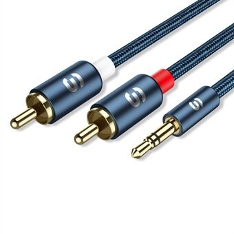 ESSAGER 1m RCA Audio Cable 3.5mm Jack to 2RCA Male Splitter Aux Cable for TV PC Amplifiers DVD Speaker