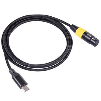 TY07F 3m USB-C Male to XLR Female Mic Cable Type-C to 3 Pins Connector Microphone Cord Compatible with Mac OS, Windows, Vista Systems