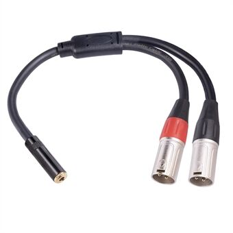TC227YXK402-03 0.3m 3.5mm Female to Dual XLR 3 Pin Male Audio Cable AUX Converter Cord
