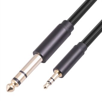 3662BK 2m For Mixer Amplifier 3.5mm to 6.35mm Male to Male Audio Adapter Gold Plated Jack Aux Cable