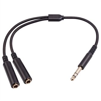 3718 30cm 6.35mm 1 / 4 Inch 1 Male to 2 Female Stereo Y Splitter Audio Cable for Guitar / Amplifier / Mixer