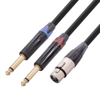 1 / 4 Inch TS AUX Adapter Splitter Cord XLR Female 3-Pin to Dual 6.35mm Male Audio Cable Converter Wire, 3m