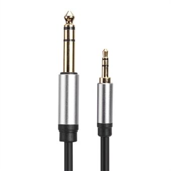 1m Conversion Cord 3.5mm Male to 6.35mm Male TRS Jack Stereo Aux Cable for Mixer Amplifier