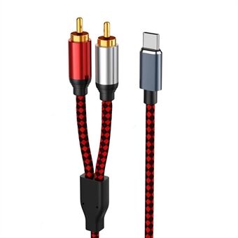 0.5m USB Type-C to 2 RCA Male Audio Cable for Mobile Phone Tablet Connection to Speaker/Amplifier