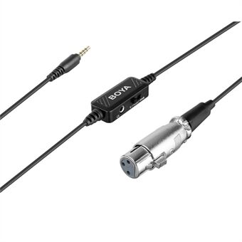 BOYA BY-BCA6 Microphone Adapter 3.5mm to XLR Input Microphone Cable with Integrated Preamplifier