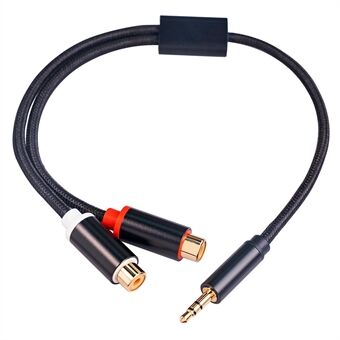 3687 3.5mm Male to 2 RCA Female Stereo Audio Cable AUX Adapter for Computer Speaker