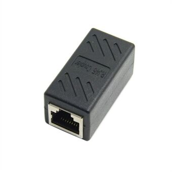 CY CA-028 CAT6 RJ45 Female to Female LAN Connector Ethernet Network Cable Extension Adapter with Shield - Black