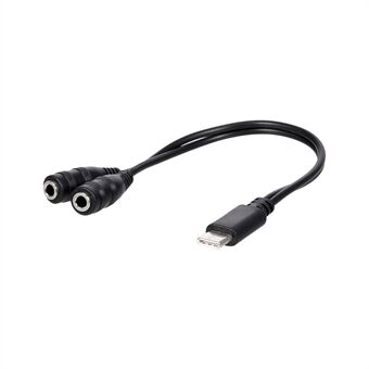 Type-C Male to Dual 3.5mm Female Headphone Adapter Cable 3.5mm AUX Audio Splitter Cable