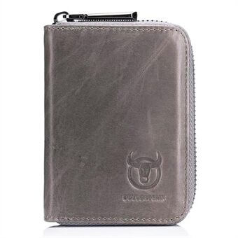 BULLCAPTAIN 05 Mini Wallet Anti-Dust Genuine Leather RFID Blocking Card Pouch Coin Storage Bag
