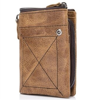 BULLCAPTAIN 013 Retro Texture Top-Layer Cowhide Leather Wallet Card Pouch Coin Storage Bag Pouch