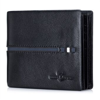 BULLCAPTAIN 0200 Photo Slot Design Wallet Multifunction RFID Blocking Top-Layer Cowhide Leather Card Pouch Bag