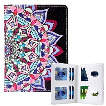 Pattern Printing Multi-function Passport Wallet Coins Purse Travel Leather Storage Case