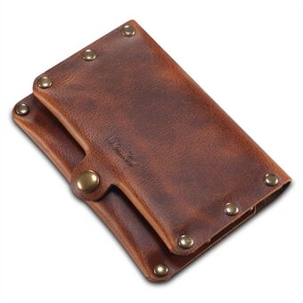 Credit Card Holder Wallet Rivet Decor Genuine Leather Card Pouch Bag Business Card Holder for Women Men