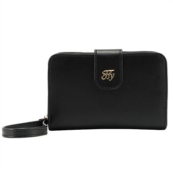 FFY FY5007-30 PU Leather Wallet with Wrist Strap Zipper Pocket Design Cards Cash Storage Bag