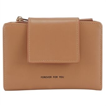 FFY FY23022-23 PU Leather Women Wallet Snap Button Zipper Pocket Design Cards Cash Storage Bag