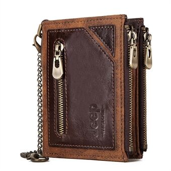 KA0076 Full Grain Cowhide Leather RFID Blocking Wallet Billfold Card Holder Bag Coins Pouch