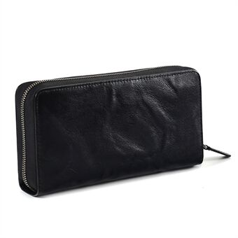 2062 Mens Clutch Bag Genuine Leather Purse Zipper Wallet Business Large Handbag Phone Holder