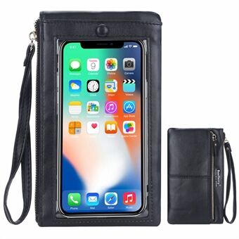 BAELLERRY N8562 Women Touch Screen Wristlet Handbag PU Leather Cell Phone Wallet Purse Clutch Bag