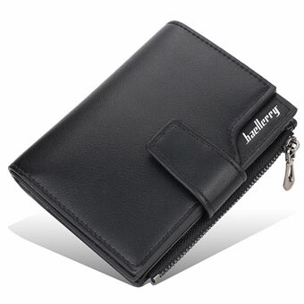 BAELLERRY N5013 Solid Color Short Wallet Zipper Hasp Women PU Leather Purse Coin Credit Card Holder