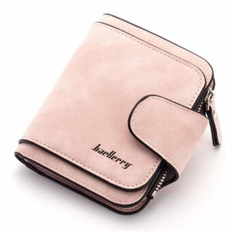 BAELLERRY N2346 PU Leather Women\'s Foldable Wallet Matte Texture Zipper Pocket Cards Cash Holder Purse