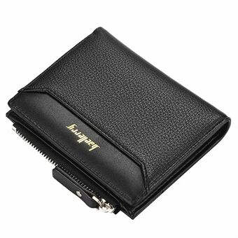 BAELLERRY DR023 Men Slim Short Wallet PU Leather Zipper Coin Purse Cards Cash Storage Bag