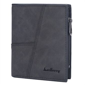 BAELLERRY D9176 Business Men Short Wallet with Zipper Pocket PU Leather Memory Card Coin Holder Bag