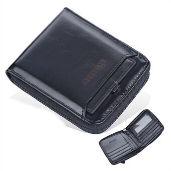 BAELLERRY D3124 Zipper Closure Short Wallet PU Leather Credit Card Holder Coin Purse