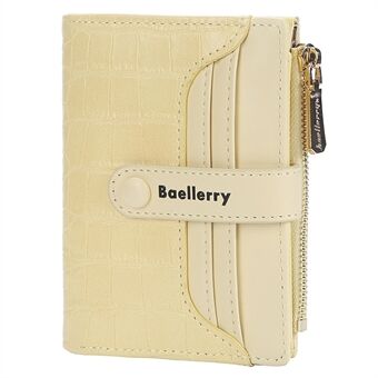 BAELLERRY N2363 Stylish PU Leather Short Wallet Zipper Pocket Snap Button Design Women Cards Cash Holder Purse