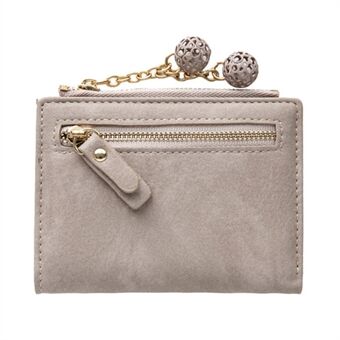 P305 PU Leather Folding Wallet Zipper Pocket Design Stylish Women Cards Cash Holder Purse