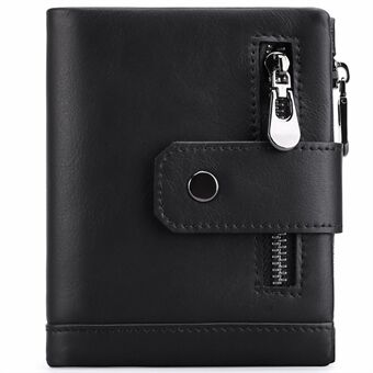 5251 RFID Blocking Cowhide Leather Men Folding Wallet Cards Cash Holder Bag