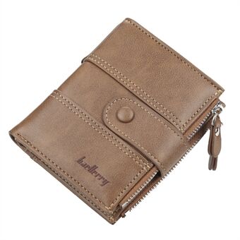 BAELLERRY D3215 Short Wallet PU Leather Card Holder Cash Storage Bag with Dual Zipper Pocket