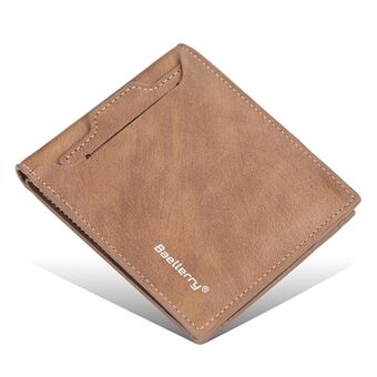 BAELLERRY D9166 Stylish Men PU Leather Bi-fold Short Wallet Cards Photo Cash Storage Bag