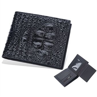 BAELLERRY D1083 Retro Crocodile Design Men PU Leather Short Wallet Multiple Cards Storage Bag